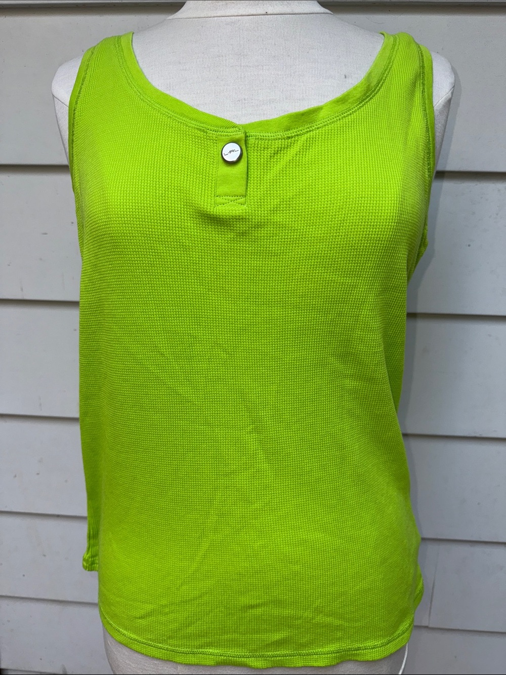 Ralph Lauren Active Lime Green Tank with Button Women's size Large